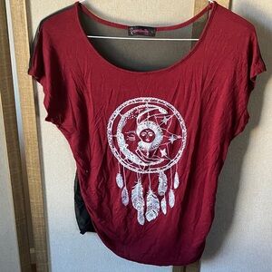 FINAL MARKDOWN Annabelle dream catcher top with Black mesh junior large